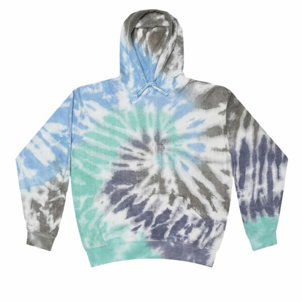 Unisex Tie-Dyed Cloud Inside-Out Fleece Hooded Sweatshirt Thumbnail