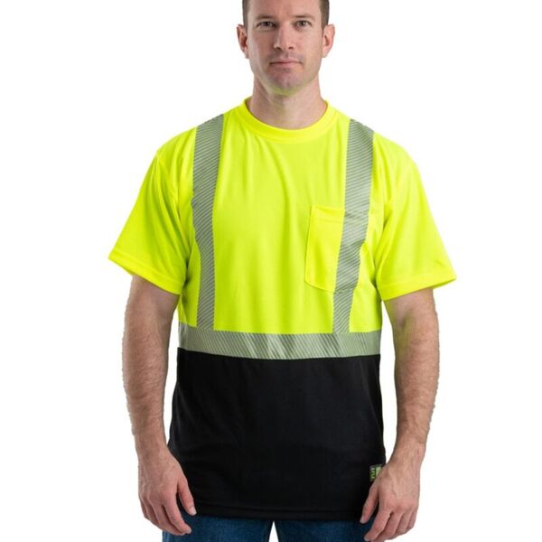 Men's Hi-Vis Class 2 Color Blocked Pocket T-Shirt Thumbnail